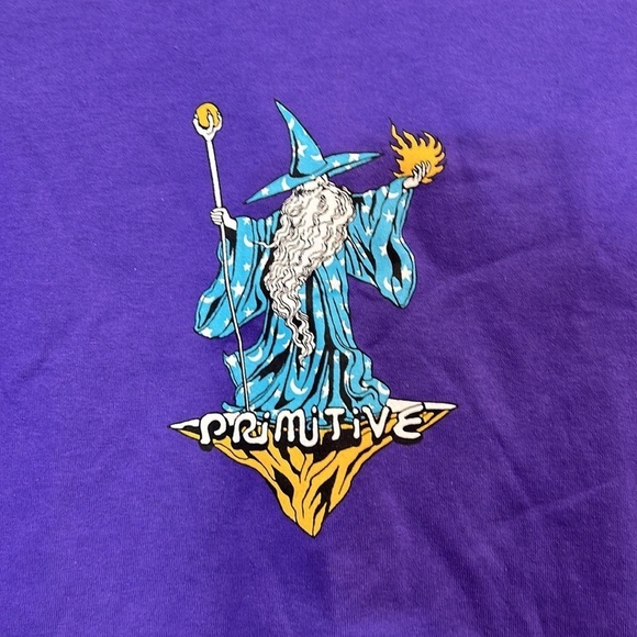 Brand New Primitive Short sleeve wizard crop tee crewneck T-shirt large purple - Picture 2 of 5